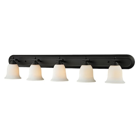 Z-Lite Lagoon 5 Light Vanity, Matte Black & Matte Opal 703-5V-MB